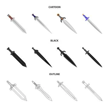 Vector illustration of game and armor logo. Set of game and blade stock symbol Stock Illustration