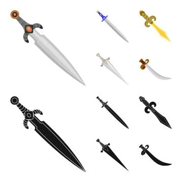 Vector illustration of game and armor logo. Set of game and blade vector icon Illustrazione stock