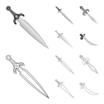 Vector illustration of game and armor sign. Collection of game and blade vector Stock Illustration