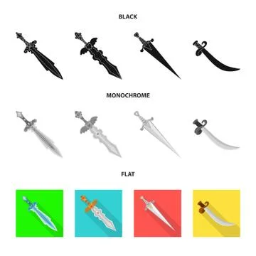 Vector illustration of game and armor logo. Collection of game and blade vector Stock Illustration