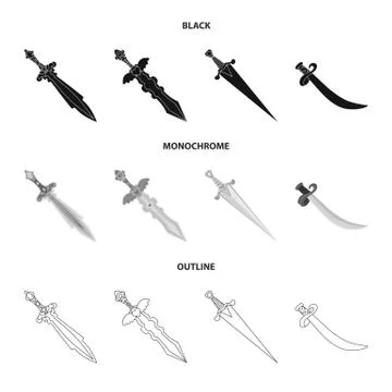 Vector illustration of game and armor sign. Set of game and blade stock symbol Stock Illustration