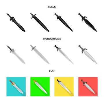 Vector illustration of game and armor sign. Collection of game and blade stock イラスト素材