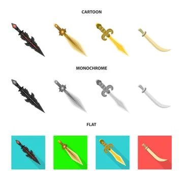 Vector illustration of game and armor logo. Set of game and blade stock symbol Illustrazione stock