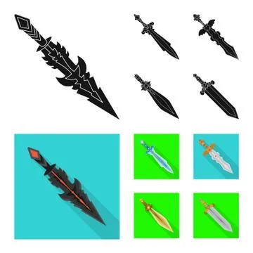 Vector illustration of game and armor sign. Set of game and blade stock symbol イラスト素材