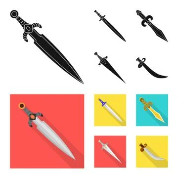 Vector illustration of game and armor sign. Set of game and blade vector icon Stock Illustration