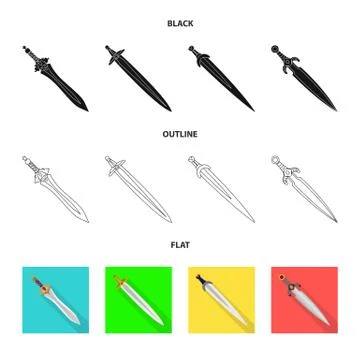 Vector illustration of game and armor logo. Set of game and blade stock vector Stock Illustration