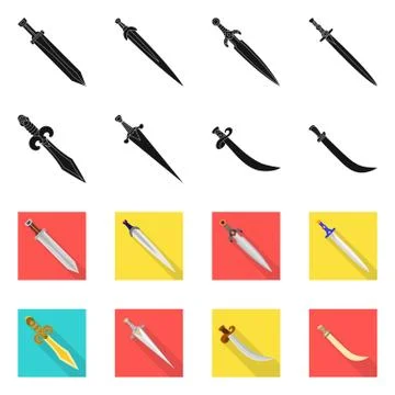 Vector illustration of game and armor logo. Set of game and blade vector icon Stock Illustration