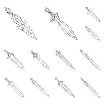 Vector illustration of game and armor icon. Collection of game and blade vector Stock Illustration