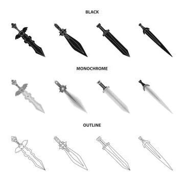 Vector illustration of game and armor sign. Collection of game and blade stock Stock Illustration