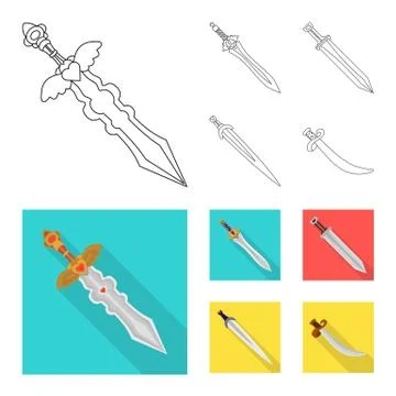 Vector illustration of game and armor sign. Collection of game and blade stock Stock Illustration
