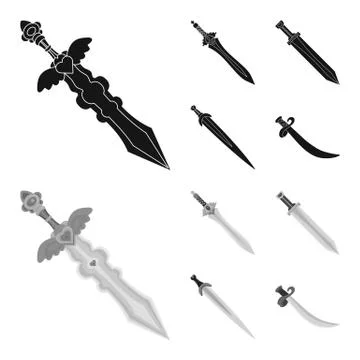 Vector illustration of game and armor logo. Set of game and blade stock vector 스톡 일러스트
