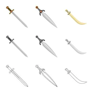 Vector illustration of game and armor logo. Collection of game and blade stock Stock Illustration