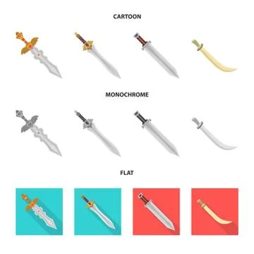 Vector illustration of game and armor logo. Collection of game and blade vector Stock Illustration