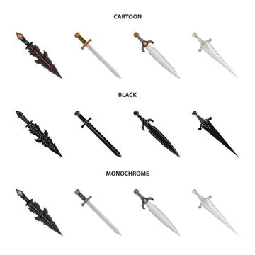 Vector illustration of game and armor logo. Set of game and blade vector icon 스톡 일러스트