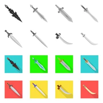 Vector illustration of game and armor logo. Collection of game and blade stock 스톡 일러스트