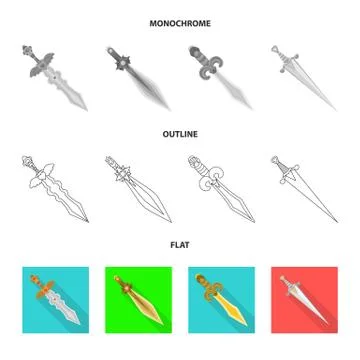 Vector illustration of game and armor icon. Collection of game and blade stock Illustrazione stock