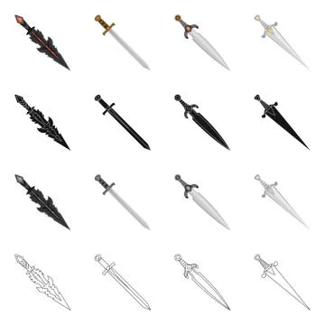 Vector illustration of game and armor sign. Collection of game and blade stock イラスト素材