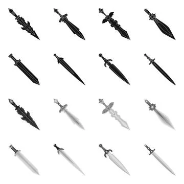 Vector illustration of game and armor sign. Collection of game and blade vector Stock Illustration