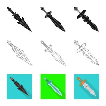 Vector illustration of game and armor logo. Collection of game and blade vector Stock Illustration