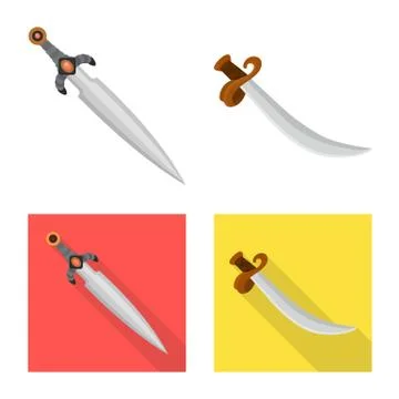 Vector illustration of game and armor logo. Collection of game and blade stock 스톡 일러스트