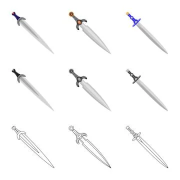 Vector illustration of game and armor logo. Set of game and blade stock vector Stock Illustration
