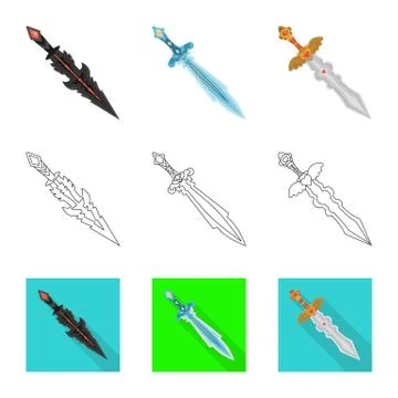 Vector illustration of game and armor sign. Set of game and blade vector icon Stock Illustration