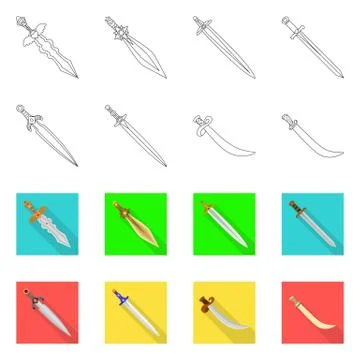 Vector illustration of game and armor sign. Collection of game and blade stock イラスト素材
