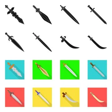 Vector illustration of game and armor logo. Set of game and blade stock symbol 스톡 일러스트