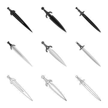 Vector illustration of game and armor sign. Collection of game and blade stock Stock Illustration
