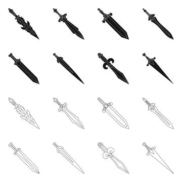 Vector illustration of game and armor sign. Collection of game and blade stock Stock Illustration