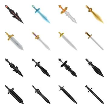 Vector illustration of game and armor sign. Set of game and blade vector icon Illustrazione stock