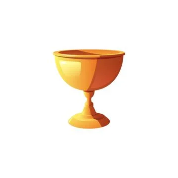 Vector Illustration of a game trophy cup. Golden winner cup. Stock Illustration