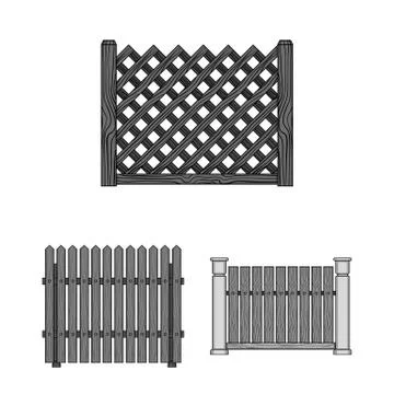 Vector illustration of gate and fence logo. Collection of gate and wall stock Stock Illustration