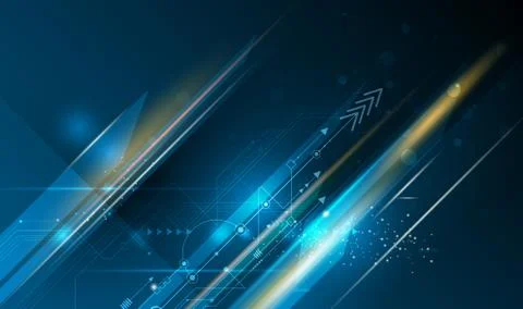 Vector illustration gear wheel, hexagons and circuit board Stock Illustration