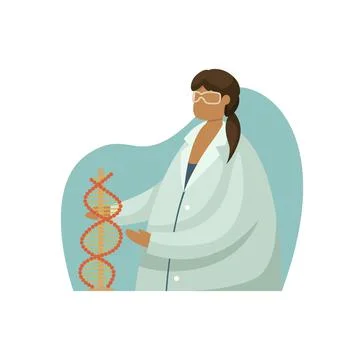 Vector illustration of a geneticist scientist. Profession. Flat style Stock Illustration