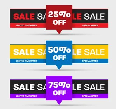 Vector illustration of geometric banner with bright elements, in the center.. Stock Illustration