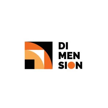 Vector illustration of geometric dimensional logo icon Stock Illustration