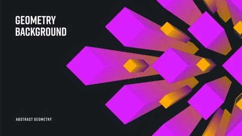 Vector illustration, geometric elements, gradient purple, orange rhombus, b.. Stock Illustration