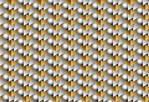 Vector illustration. Geometric gold and silver (metallic) background. 3d gold Stock Illustration