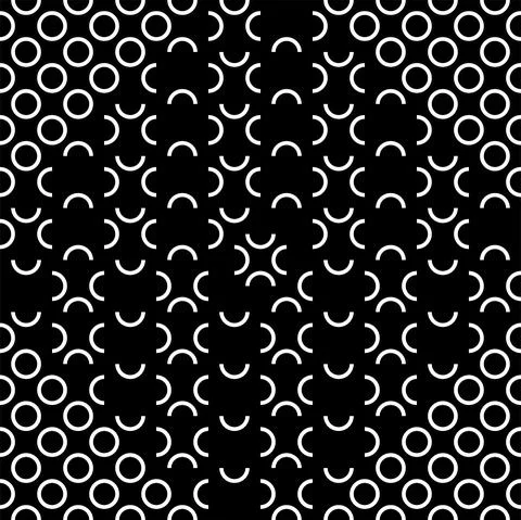 Vector illustration. Geometric seamless pattern. Contour circle. Stock Illustration