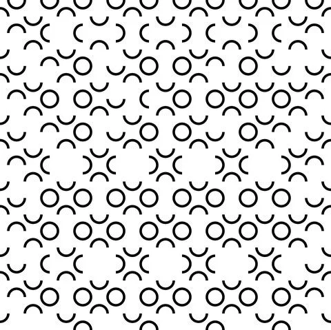 Vector illustration. Geometric seamless pattern. Contour circle. Stock Illustration