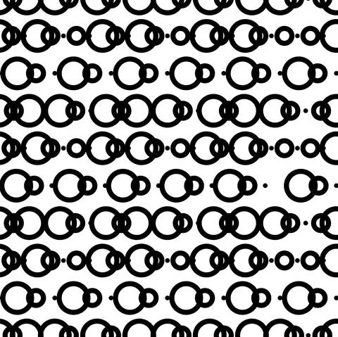 Vector illustration. Geometric seamless pattern. Solid dots and linear circle Stock Illustration