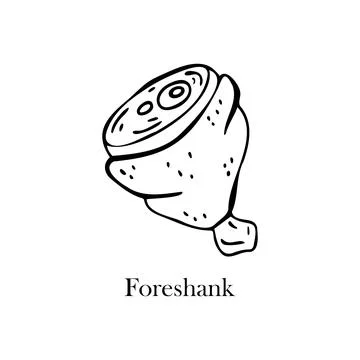 Vector illustration of a German dish - foreshank. Dishes for Christmas and Ne Stock Illustration
