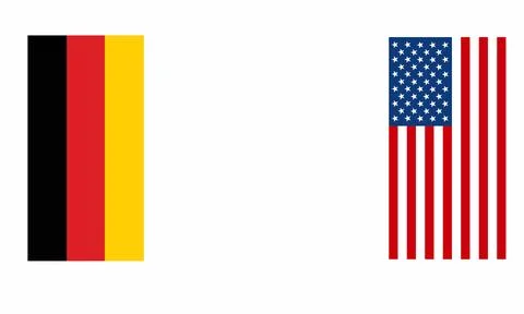 Vector Illustration of German Flag and United States Flag in Vertical Position:  Stock Illustration