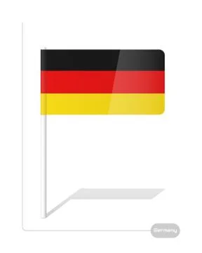 Vector illustration of the German flag with a plastic stick is on white. Stock Illustration