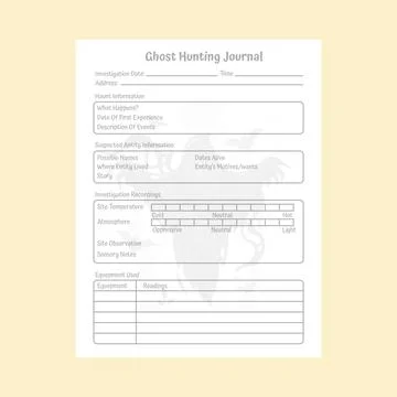 Vector illustration of Ghost Hunting Log Book Interior Stock Illustration