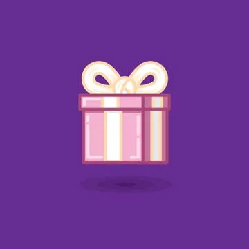Vector illustration gift in box with bow on dark background 스톡 일러스트