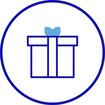 Vector Illustration of a Gift Box Icon with Ribbon Inside a Circle Frame Illustrazione stock