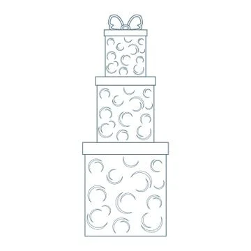 Vector illustration of gift boxes decorated snowflakes on white background ma Illustrazione stock