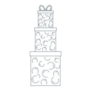 Vector illustration of gift boxes decorated snowflakes on white background ma Illustrazione stock